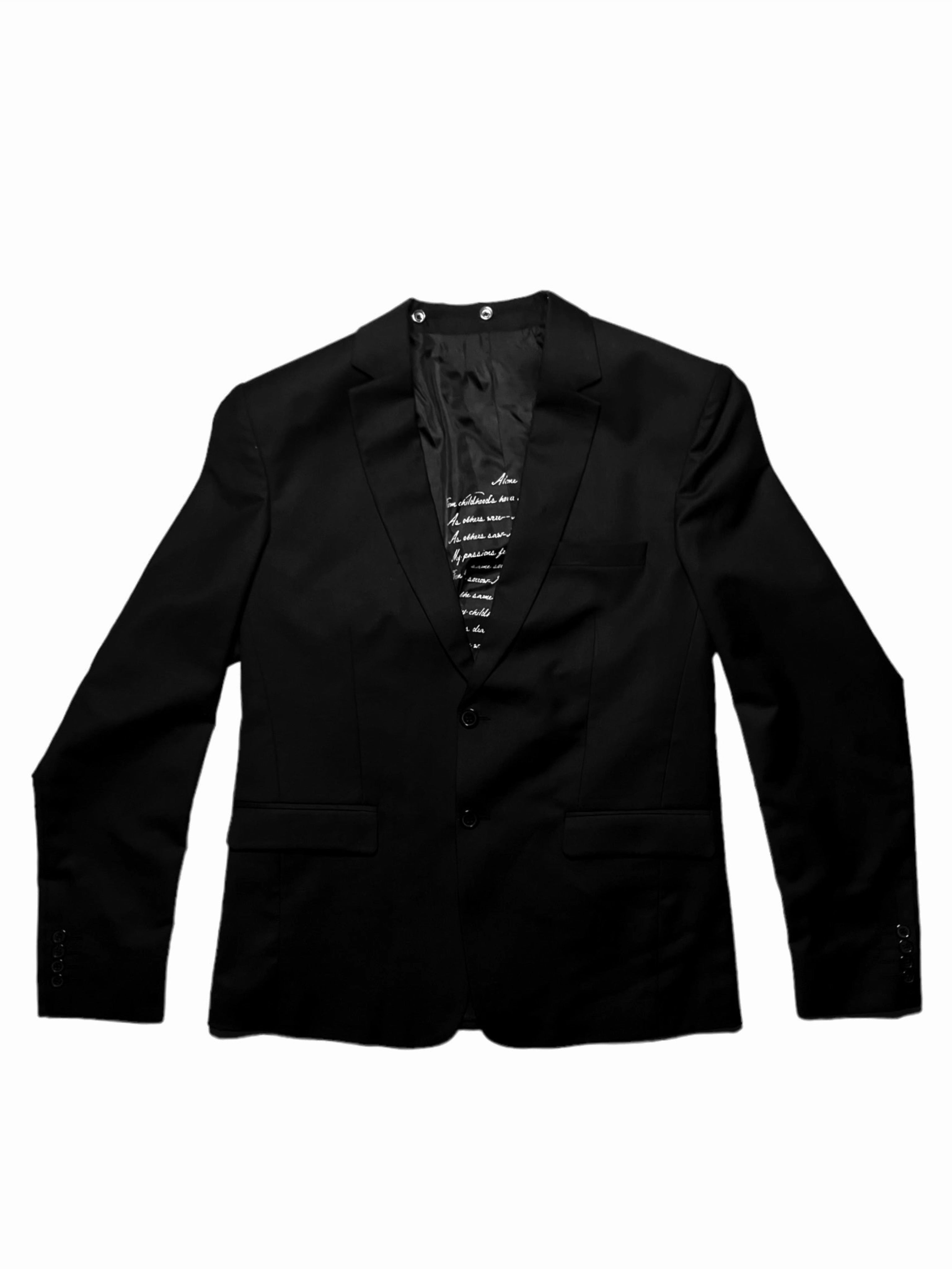 ALONE (POE) HOODED BLAZER - BLACK