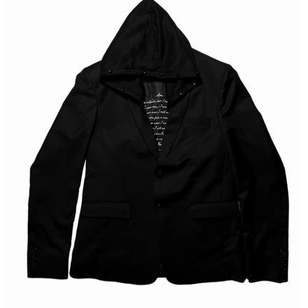 ALONE (POE) HOODED BLAZER - BLACK